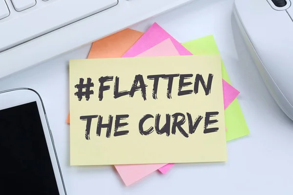 Flatten Curve Hashtag Pobyt Domu Wirus Korony Korony Lekarz Choroby — Zdjęcie stockowe