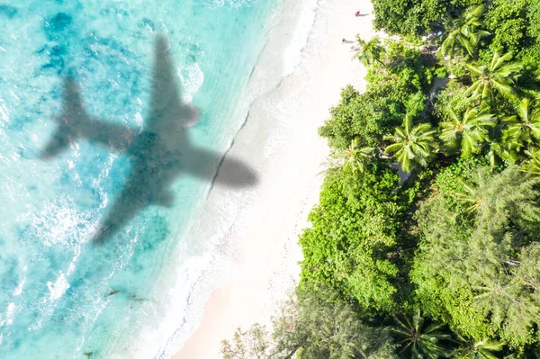 Simbólico Viaje Vacaciones Viaje Mar Avión Vuelo Seychelles Aérea Foto —  Fotos de Stock