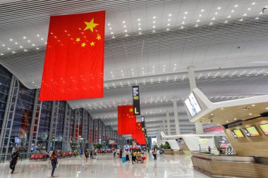 Guangzhou, Çin 23 Eylül 2019 Guangzhou Baiyun Havaalanı 2 Terminali (CAN).