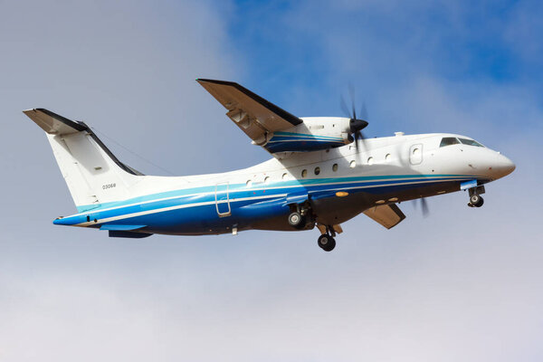 Gran Canaria, Spain November 24, 2019 United States Air Force Dornier C-146A Wolfhound airplane at Gran Canaria airport (LPA) in Spain
.