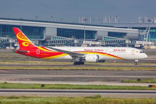 Guangzhou China Septiembre 2019 Hainan Airlines Boeing 787 Avión Dreamliner —  Fotos de Stock