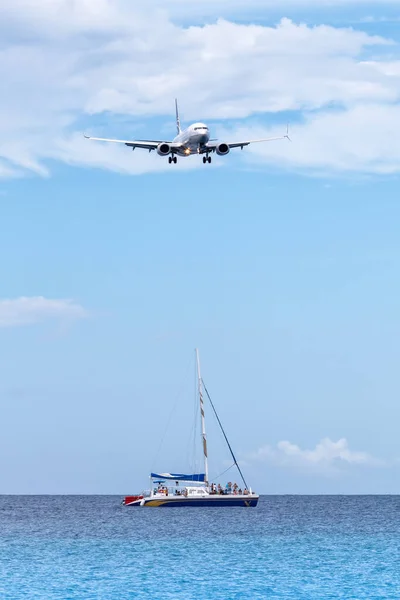 Sint Maarten 2016年9月17日コパ航空ボーイング737便 セントマーテンのセントマーテン空港 Sxm に到着 ボーイング Boeing シカゴに本社を置くアメリカの航空機メーカー — ストック写真