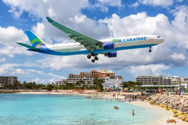 Sint Maarten Septiembre 2016 Air Caraibes Airbus A330 300 Avión —  Fotos de Stock
