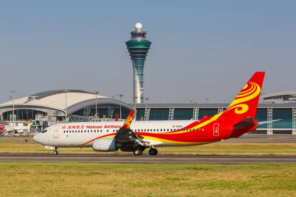 Guangzhou China Setembro 2019 Hainan Airlines Boeing 737 800 Avião — Fotografia de Stock