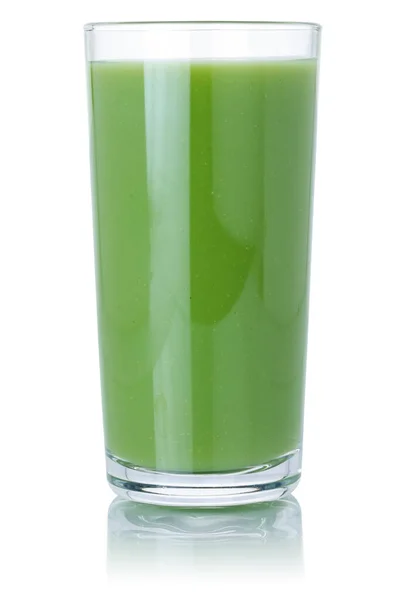 Kiwi Зеленый Смузи Фруктовый Сок Напиток Киви Стакане Изолированы Белом — стоковое фото