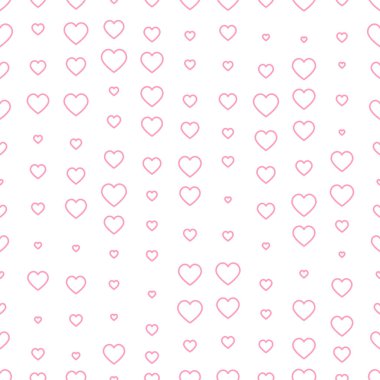 Pembe kalpler ile Seamless modeli. Sevgililer günü dekorasyon.