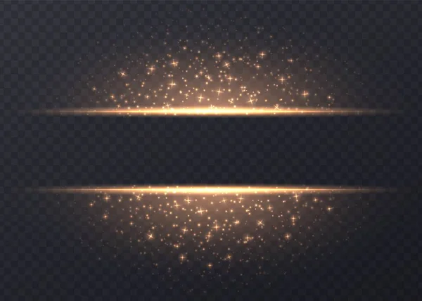 Linhas com estrelas e brilhos isolados sobre fundo transparente . —  Vetores de Stock