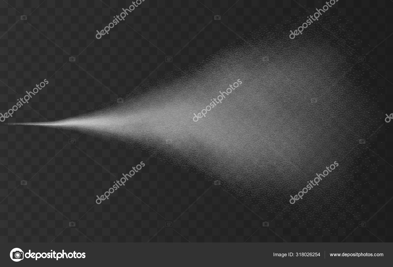 Realistic water spray effect isolated on transparent background. Stock