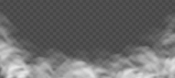 Şeffaf arkaplanda sis ya da duman izole edilmiş. Gerçekçi sis, sis, sis ya da bulanıklık etkisi.