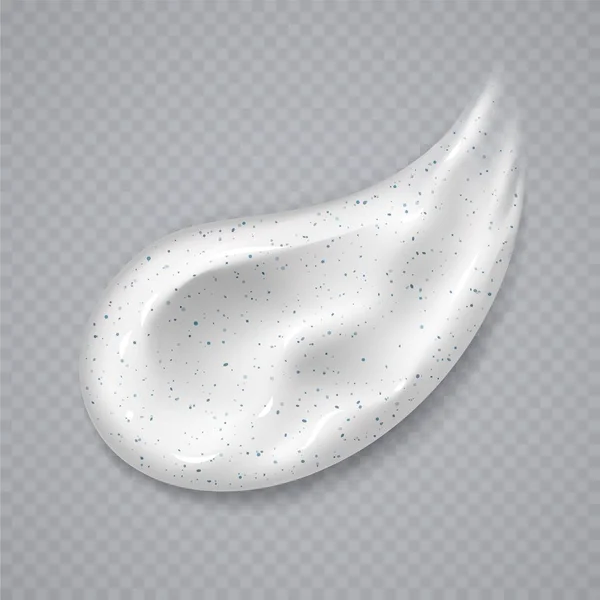 White cream or scrub smear isolated on a transparent background. Realistic cosmetic beauty skincare product sample. — 스톡 벡터