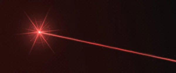 Red laser beam light effect isolated on transparent background — ストックベクタ