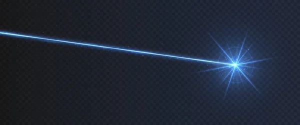 Blauer Laserstrahl-Lichteffekt isoliert auf transparentem Hintergrund. — Stockvektor