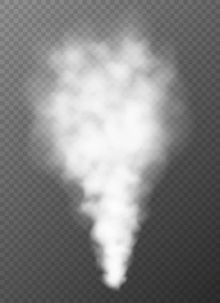 Humo blanco, géiser en erupción, vapor caliente. Nube blanca gruesa o vapor, concepto enorme del desastre natural . — Archivo Imágenes Vectoriales