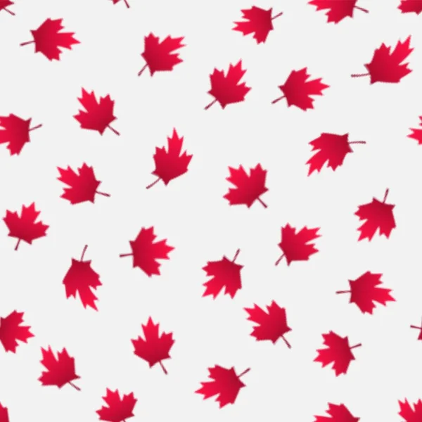 Falling red maple leaves seamless pattern. Canada Day, July 1st celebration concept. Flying autumn foliage. — Stock Vector