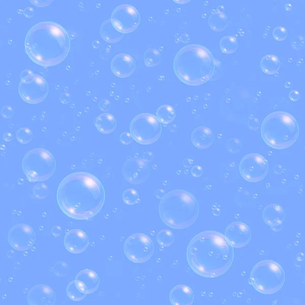 Burbujas de jabón fondo sin costuras. Champú flotante abstracto, patrón de espuma de baño . — Vector de stock