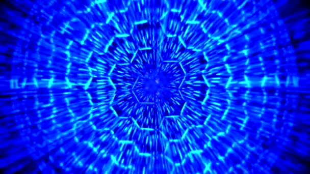 Differenthexagons των φωτεινών κυττάρων που σχηματίζουν σφαίρα του φωτός και της ενέργειας — Αρχείο Βίντεο