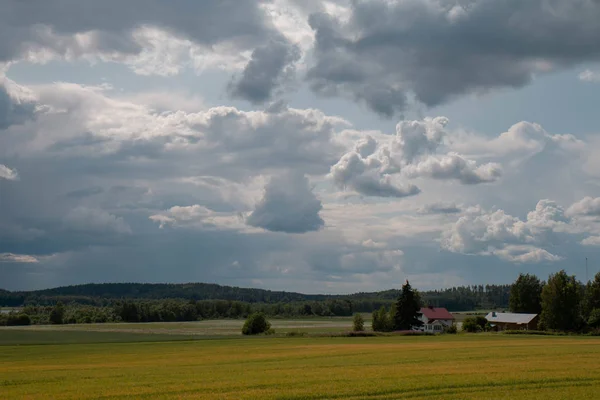 Schilderachtige Storm Wolken Het Platteland — Stockfoto