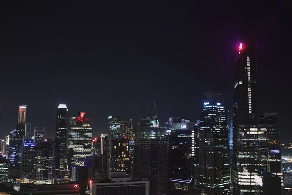 Cityscape Bright Lights Skyscrapers Night — 스톡 사진