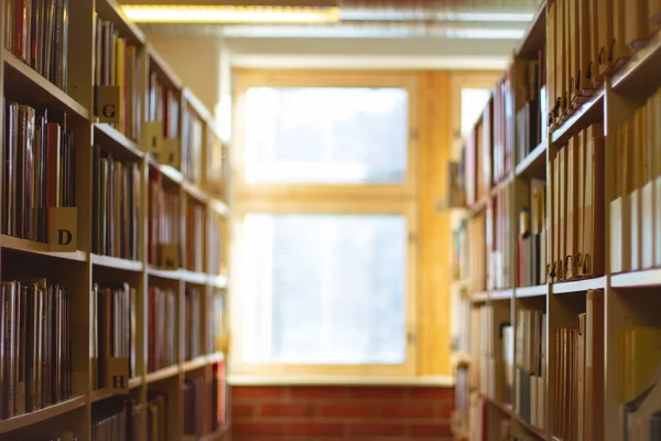 Vue Perspective Des Étagères Bibliothèque — Photo