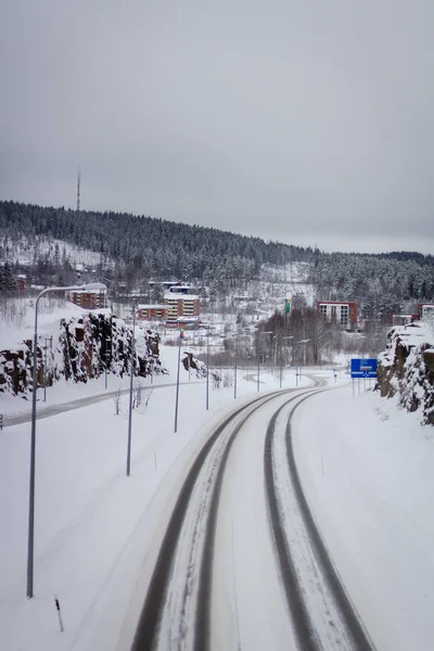 Jyvskyl, Finlandiya karlı yolu 