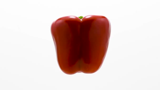 Red pepper suspended in the air — Stock Video