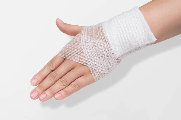 Elastic bandage on forearm — Stock Photo, Image