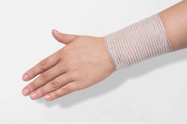 Elastic bandage on forearm — Stock Photo, Image