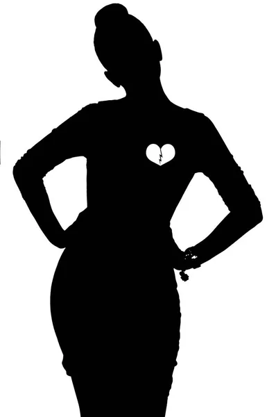 Schwarze Silhouette der Frau — Stockfoto