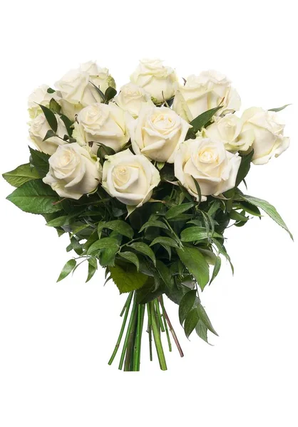 一束美丽的白玫瑰 — 图库照片