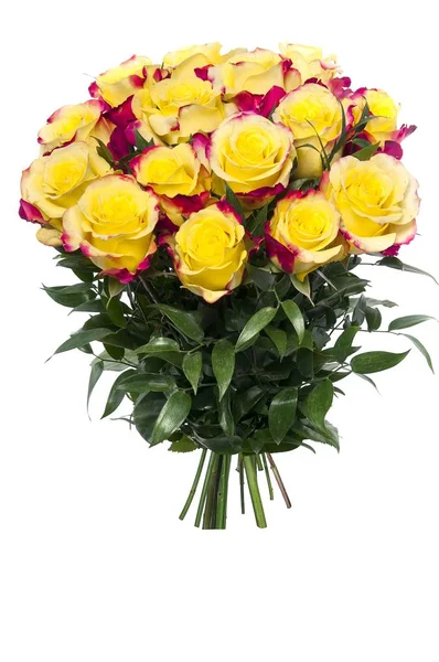 Gyönyörű csokor sárga rózsa — Stock Fotó