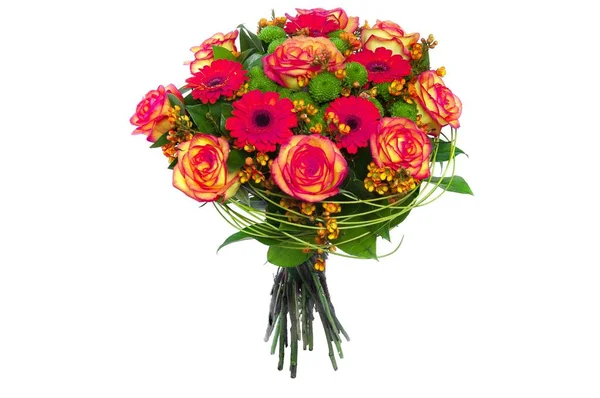 Όμορφο μπουκέτο από πολύχρωμα τριαντάφυλλα — Φωτογραφία Αρχείου