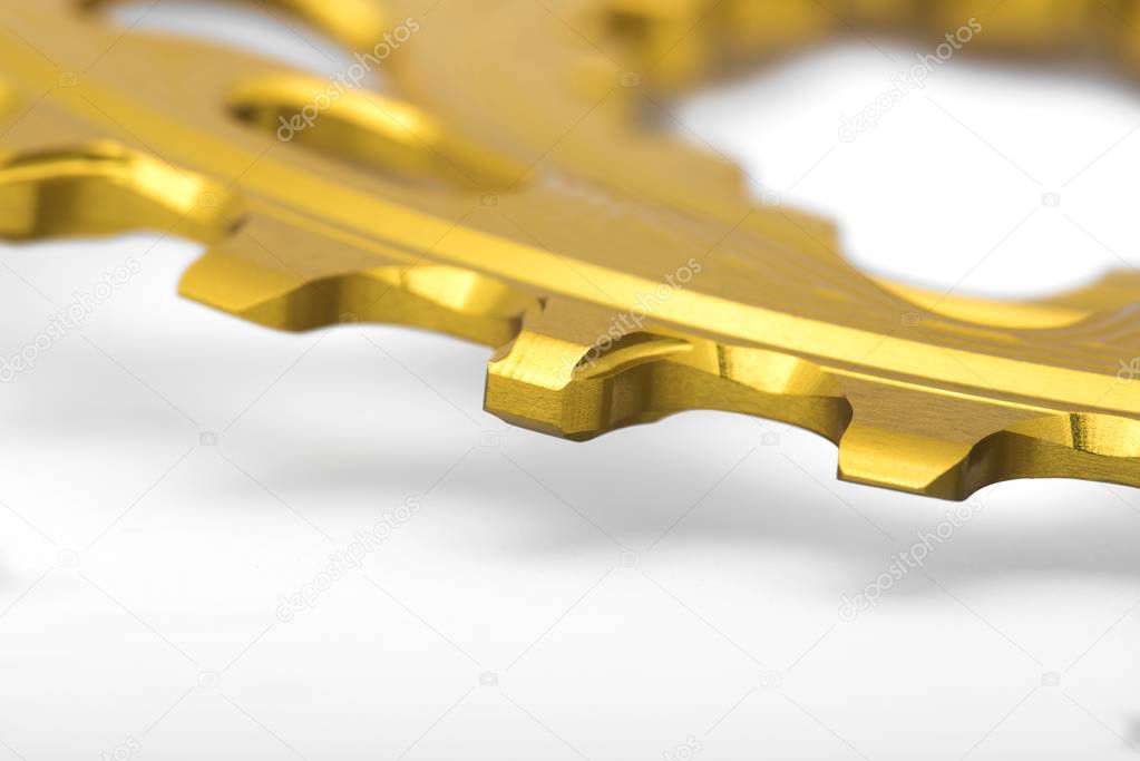 Golden oval chainring detail  