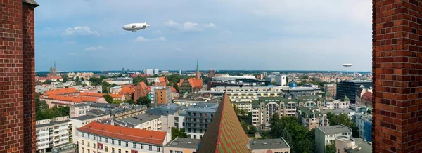 Панорамный городской пейзаж Вроцлава — стоковое фото