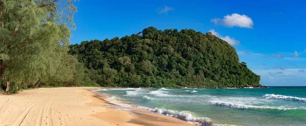 Lazy Beach on the Koh Rong Samloem tropical Island at sunny summer day with beautiful blue sky. Cambodia, asia.