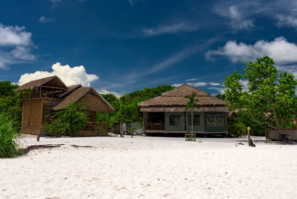 Krásná Tropická Pláž Koh Rong Samloem Ostrov Stylové Bungalovy Koh — Stock fotografie