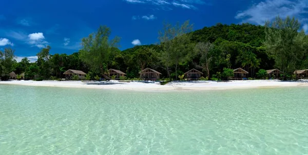 Paesaggio Tropicale Dell Isola Koh Rong Samloem Con Spiaggia Bianca — Foto Stock