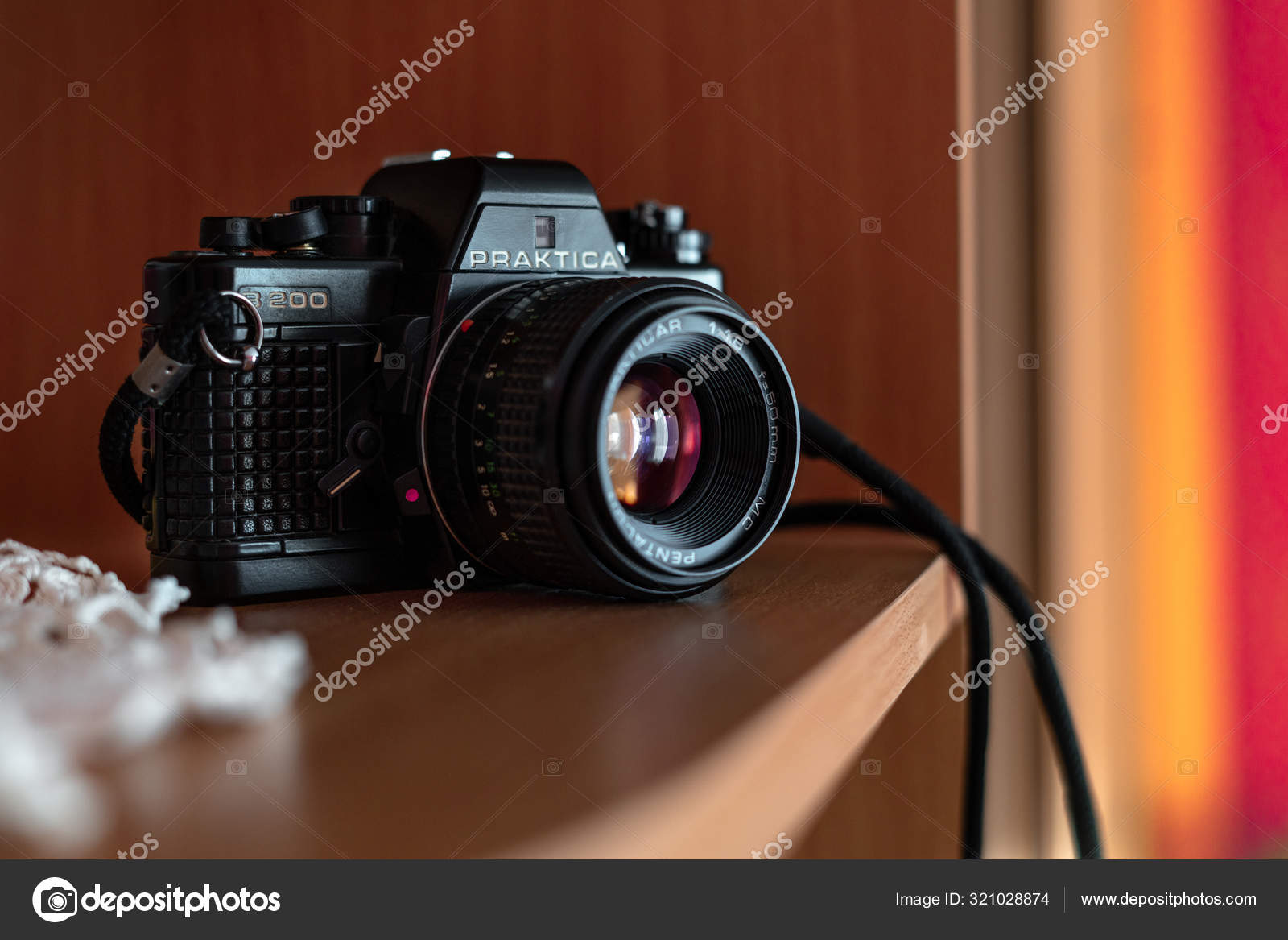Old Slr Vintage Camera Praktica B200 Placed Shelf Wroclaw Poland