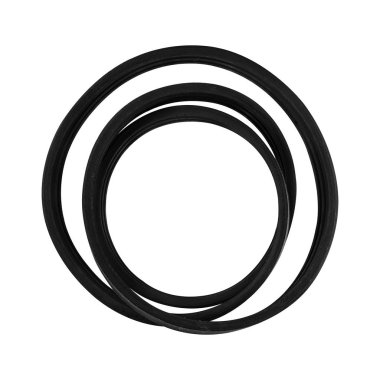 Tarım makineleri için V şekilli kemer, traktör yedek parçası, su pompası için sürücü takımı ve beyaz izole arka plana yerleştirilmiş elektrik jeneratörü. 