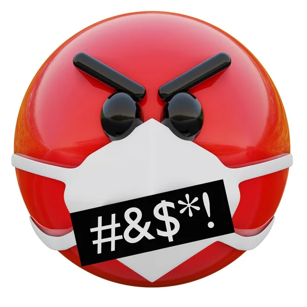 Coronavirus 2019-nCoV, MERS-nCoV, sararlar, kuş gribi ve diğer virüsler, mikroplar ve bakteriler ve bulaşıcı hastalıklardan korunan tıbbi maskeli kırmızı emoji suratı..