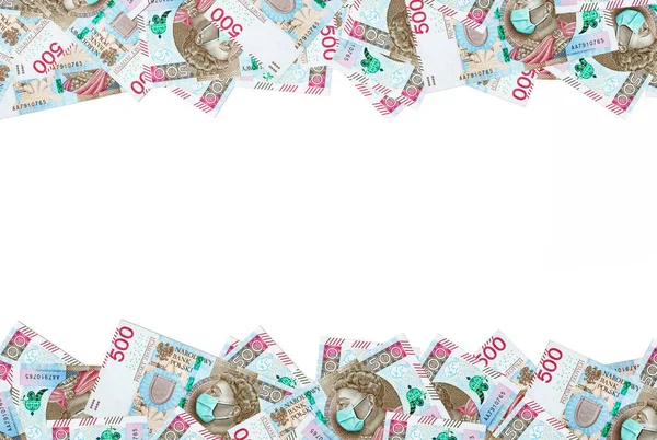Lengyel 500 Zlotych Coronavirus Járvány Idején Nyomtatták Lengyel Nemzeti Bank — Stock Fotó