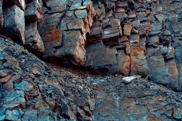 Roccia Basalto Naturale Con Crepe Fessure Colore Rosso Provenienti Dal — Foto Stock