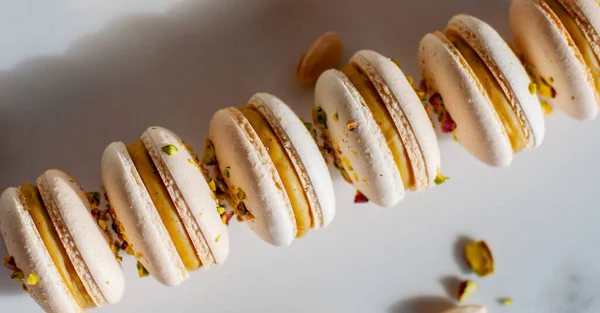 Macaron Con Ganache Pistacchio — Foto Stock