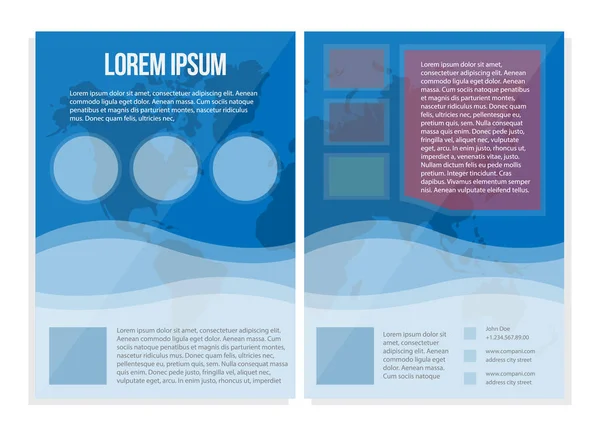 Univerzální modré brožury formátu A4. Světlé informační leták. — Stockový vektor