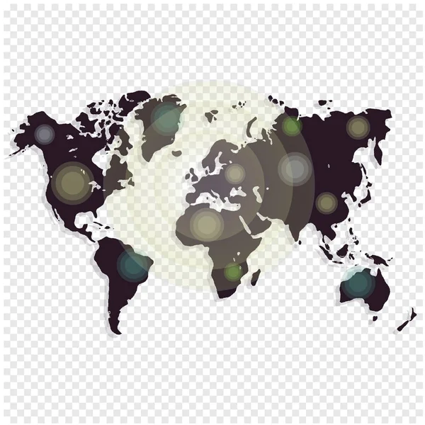 Světová mapa izolované na bílém pozadí. Worldmap šablonu pro webové stránky, design, obal, výroční zprávy, infografiky. Vektorové ilustrace. — Stockový vektor