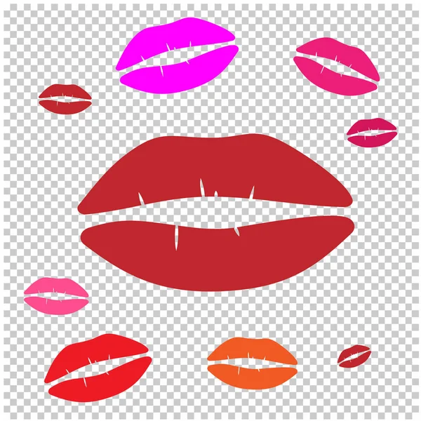 Bacio e labbra oggetto isolato, illustrazione vettoriale . — Vettoriale Stock