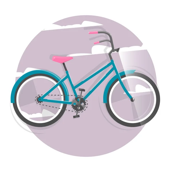 循环的概念。自行车。矢量明亮插画的自行车。时尚风格平面设计、 标志、 网站、 社会媒体、 用户界面、 移动应用程序. — 图库矢量图片