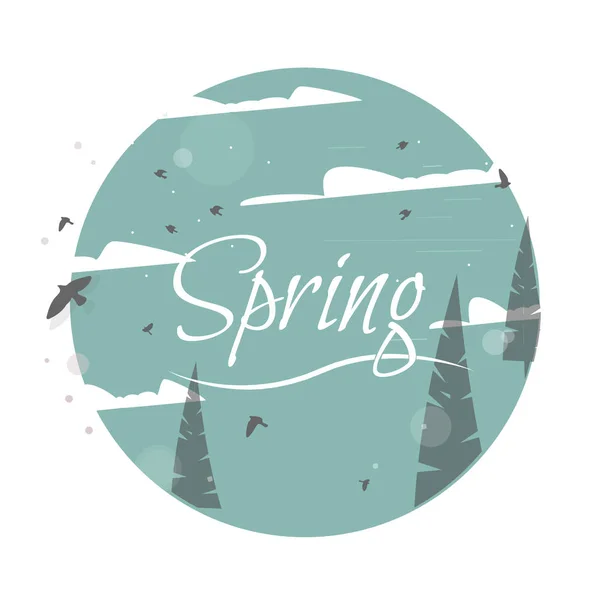 Spring Label Typographic Poster or Greeting Card Design. — Stock Vector