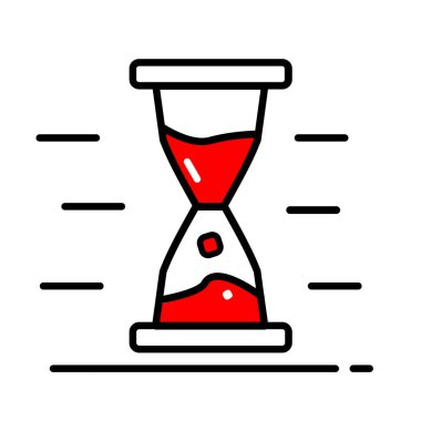 Kum saati vektör simgesi. Grafik tasarım, sosyal medya, kullanıcı arabirimi, hareket eden app için trendy tarzı.