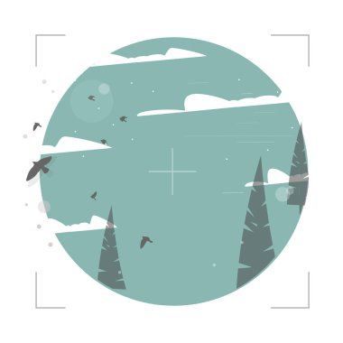 Ormanın içinde kuş çizimi.