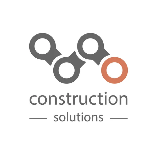 Technologické téma logo. Stavební firma a architekt bureau insignie, značka ilustrace izolované na bílém pozadí. — Stockový vektor